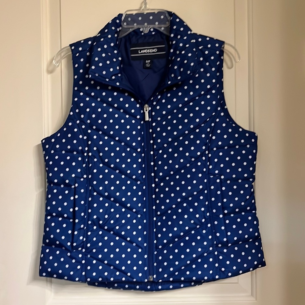 Lands’ End Polka Dot Puffer Vest SP